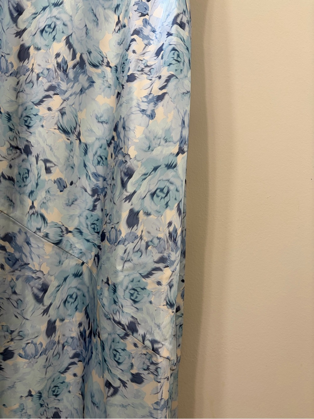 For Love and Lemons Huda Blue Floral Slip Maxi Dress with Tie Back - Picture 11 of 13